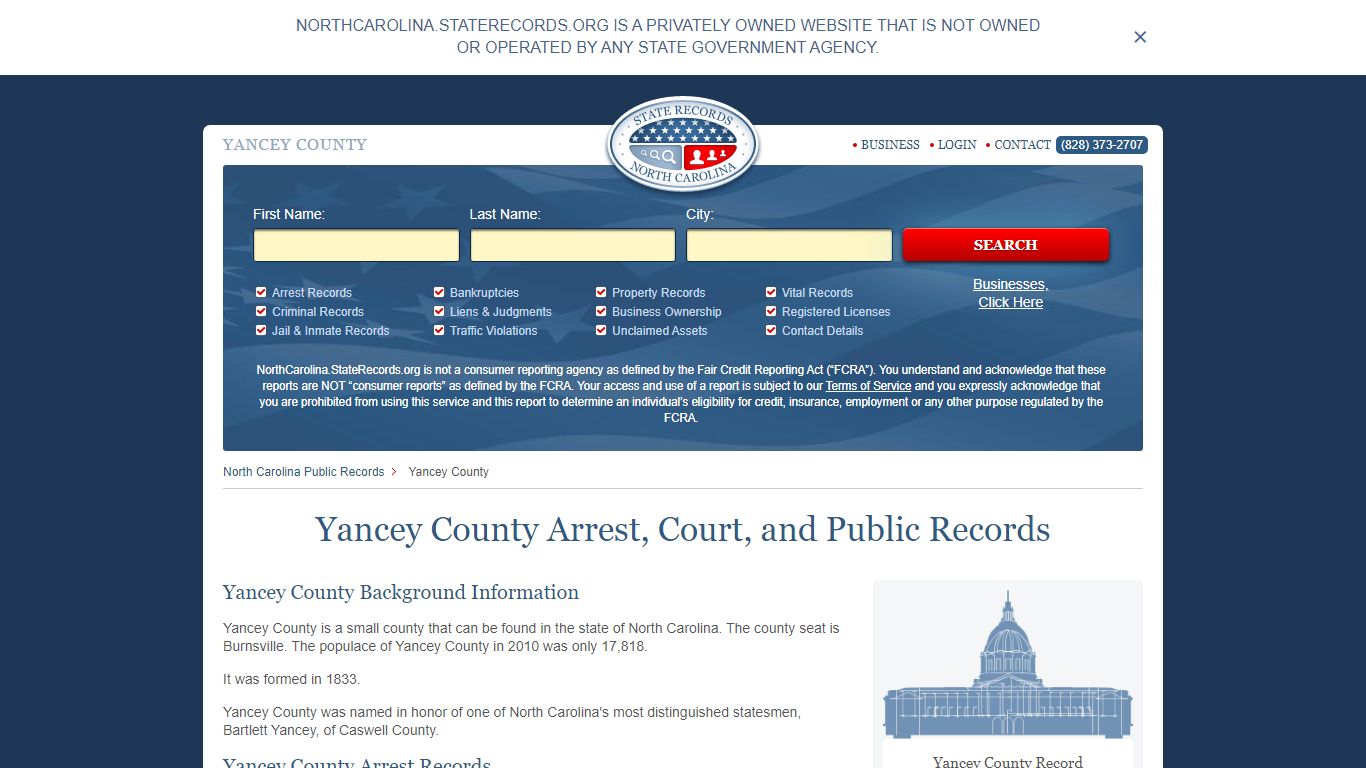 Yancey County Arrest, Court, and Public Records