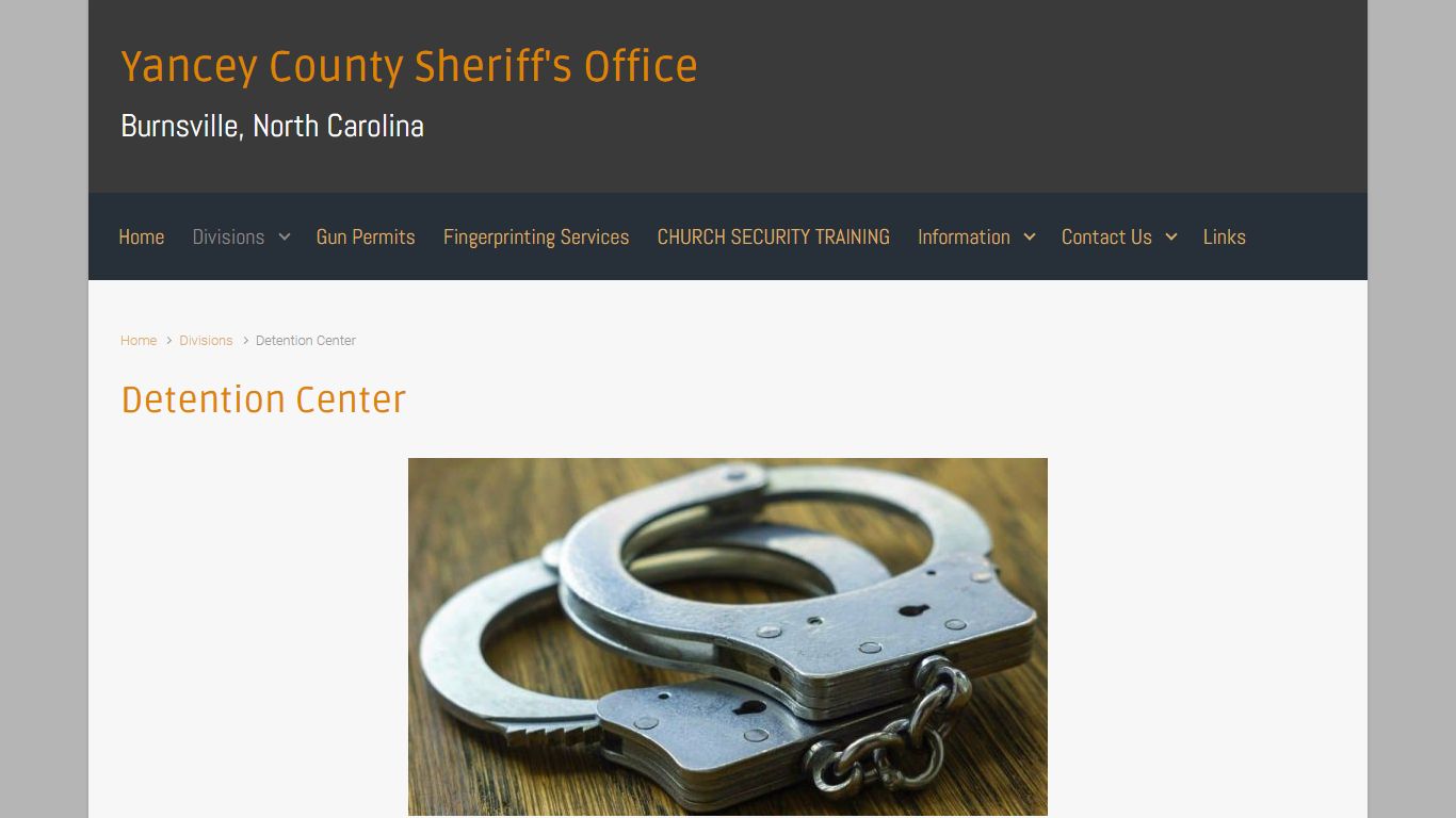 Detention Center – Yancey County Sheriff's Office
